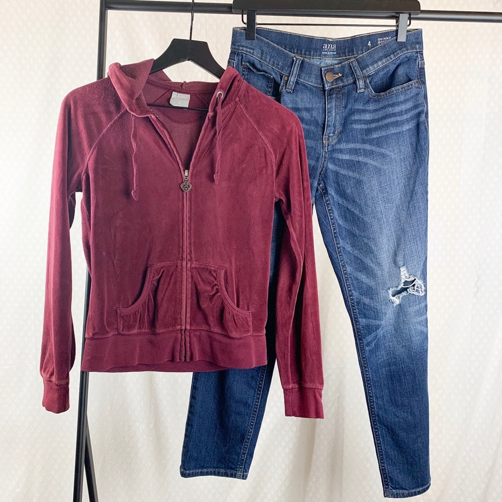Old Navy Burgundy Zip-Up XSmall